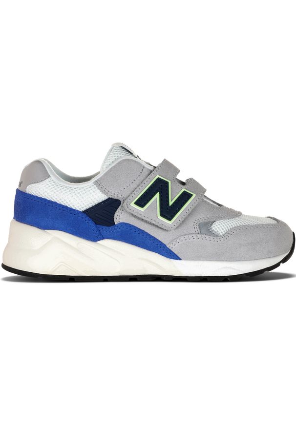 Buty dziecięce New Balance PV580WT – szare. Okazja: na uczelnię, na co dzień. Kolor: szary. Materiał: guma, skóra, syntetyk, materiał, zamsz. Szerokość cholewki: normalna. Sport: turystyka piesza