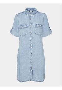 Vero Moda Sukienka jeansowa Jennie 10309665 Niebieski Regular Fit. Kolor: niebieski. Materiał: bawełna #3
