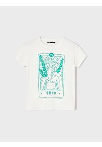 Sinsay - Bawełniana koszulka z nadrukiem - biały. Kolor: biały. Materiał: bawełna. Wzór: nadruk #1