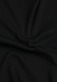 Born2be - Czarny Dopasowany T-shirt z Prążkowanej Tkaniny z Bawełny Acalenos. Okazja: na co dzień. Kolor: czarny. Materiał: bawełna, tkanina, prążkowany. Sezon: lato. Styl: elegancki, klasyczny, casual #5