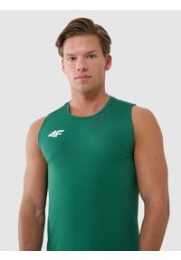 4f - 4F Tank top treningowy szybkoschnący męski - zielony XL. Kolor: zielony. Materiał: dzianina, włókno, syntetyk, materiał, elastan. Wzór: gładki, ze splotem, jednolity. Sport: fitness #2
