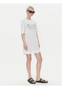 Emporio Armani Sukienka codzienna EW000618 AF12187 U1131 Biały Loose Fit. Okazja: na co dzień. Kolor: biały. Materiał: wiskoza. Typ sukienki: proste. Styl: casual #5