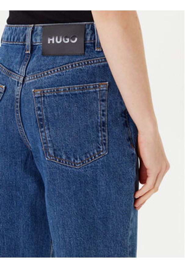Hugo - HUGO Jeansy Garlene 50542462 Niebieski Mom Fit. Kolor: niebieski