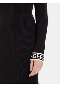 Karl Lagerfeld - KARL LAGERFELD Sukienka dzianinowa A4W13028 Czarny Slim Fit. Typ kołnierza: dekolt w karo. Kolor: czarny. Materiał: bawełna #5