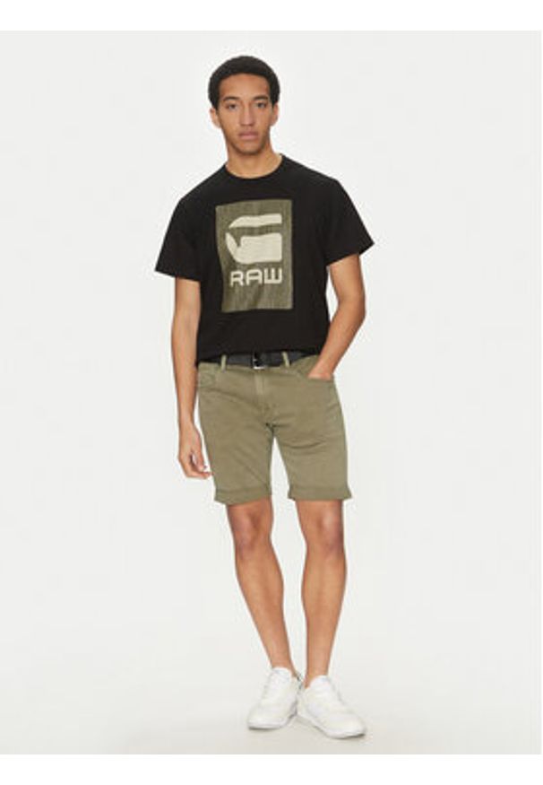 G-Star RAW - G-Star Raw Szorty jeansowe Elto D10481-C258 G567 Zielony. Kolor: zielony. Materiał: bawełna