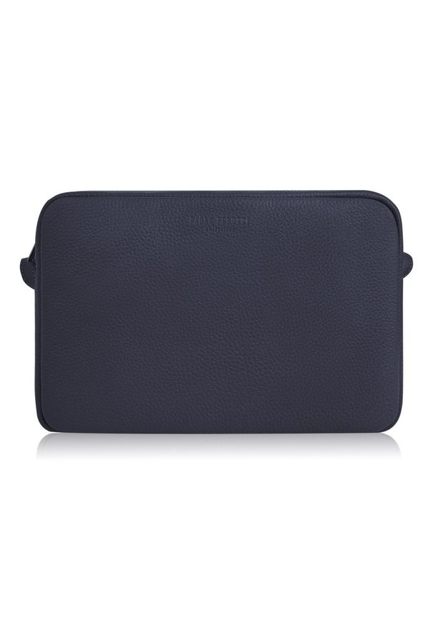 Pudełkowa listonoszka skórzana PAOLO PERUZZI IN-62-DB granatowa. Kolor: niebieski. Sezon: lato. Materiał: skórzane. Styl: klasyczny, casual, elegancki. Rodzaj torebki: na ramię