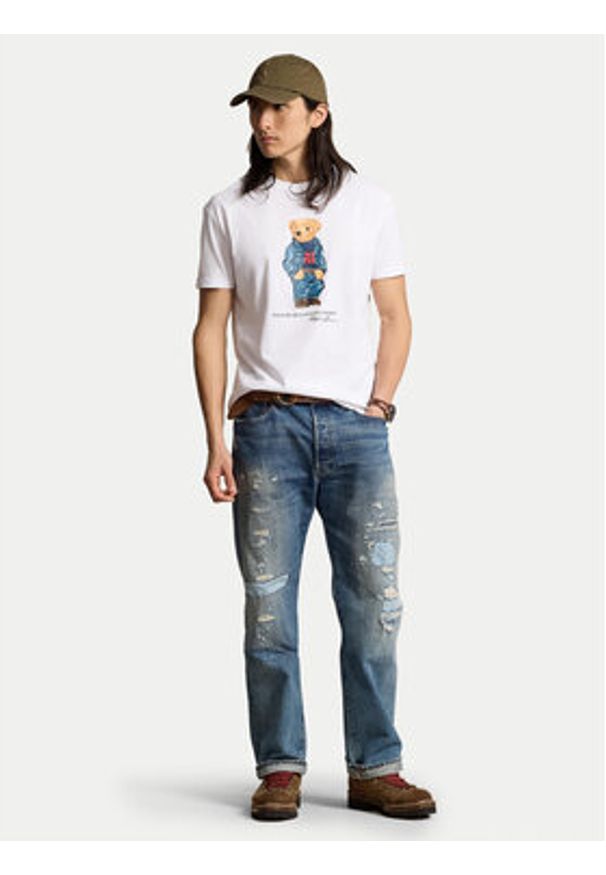Polo Ralph Lauren T-Shirt 710854497038 Biały Regular Fit. Typ kołnierza: polo. Kolor: biały. Materiał: bawełna
