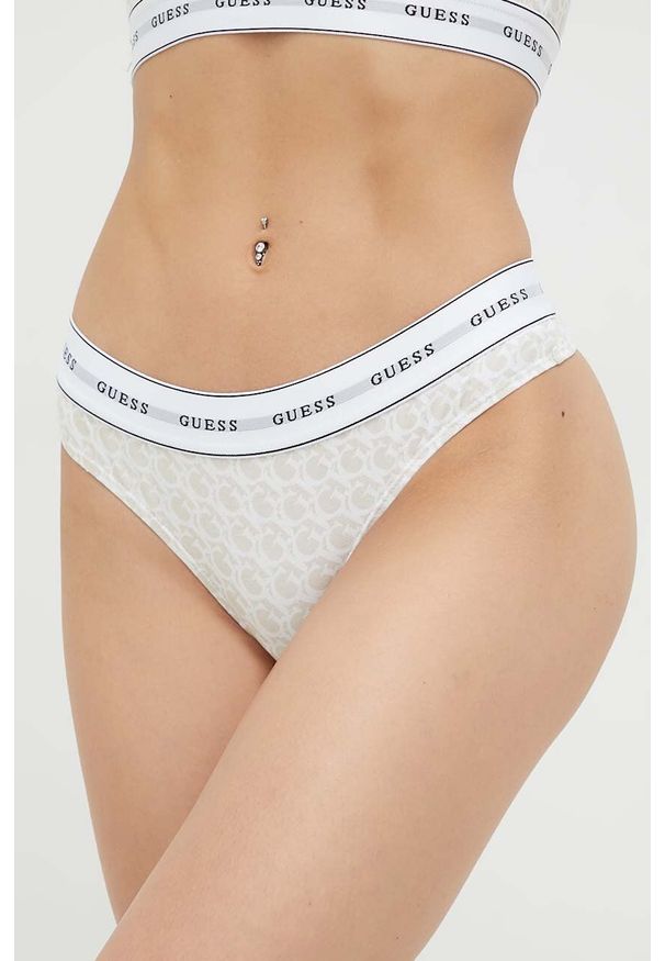 Guess stringi kolor beżowy. Kolor: beżowy. Materiał: bawełna
