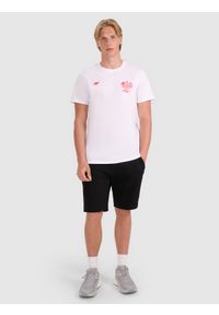 4f - 4F Koszulka kibica męska - biała 3XL. Okazja: na co dzień. Kolor: biały. Materiał: bawełna, jersey, dzianina. Wzór: napisy, gładki, nadruk, ze splotem. Sezon: lato. Styl: sportowy, klasyczny, casual