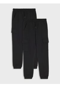 Sinsay - Dresowe spodnie 2 pack - czarny. Kolor: czarny. Materiał: dresówka
