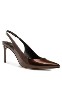 Nine West Sandały ASLI SJ1489-1 Brązowy. Kolor: brązowy. Materiał: materiał