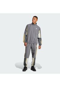 Adidas - Dres Sportswear Colorblock 3-Stripes. Kolor: brązowy, szary, wielokolorowy. Materiał: dresówka #1