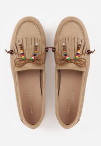 Born2be - Jasnobeżowe Mokasyny VICES z Wkładką ze Skóry Naturalnej i Ozdobnymi Koralikami Neni. Okazja: na co dzień. Kolor: beżowy. Materiał: skóra. Styl: casual, klasyczny, elegancki #8