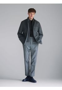 Reserved - Marynarka regular fit - ciemnoszary. Kolor: szary. Materiał: tkanina #1