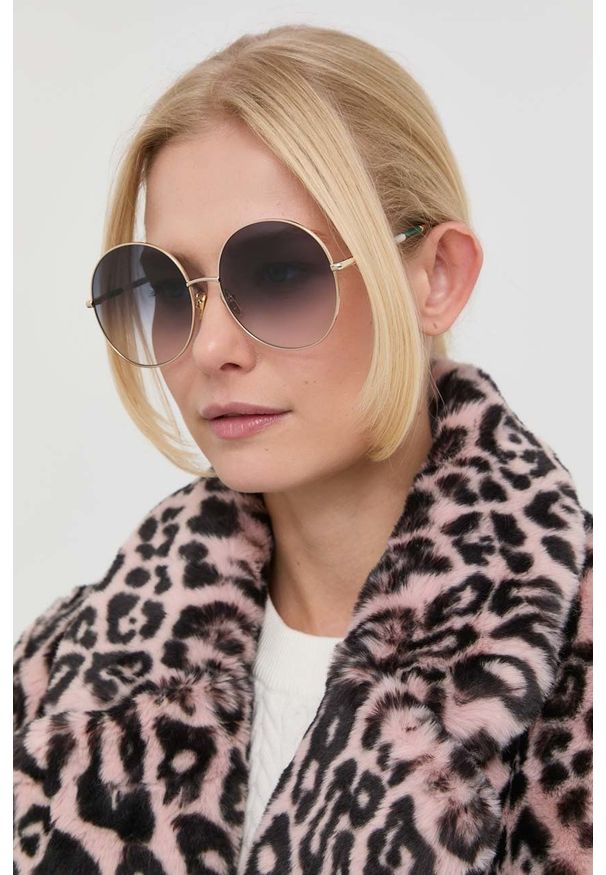 Chloe - Chloé okulary przeciwsłoneczne damskie kolor granatowy. Kształt: okrągłe. Kolor: niebieski