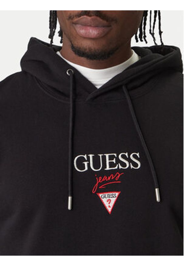 Guess Jeans Bluza 180299 Czarny Classic Fit. Kolor: czarny. Materiał: bawełna