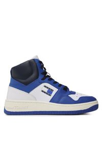 Tommy Jeans Sneakersy Mid Cut Basket EM0EM01164 Niebieski. Kolor: niebieski. Materiał: skóra