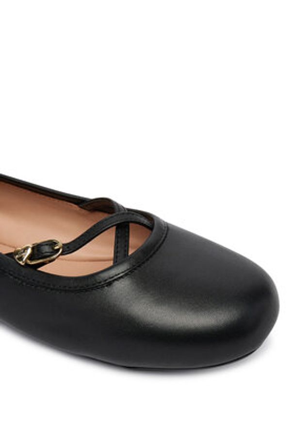 Love Moschino - LOVE MOSCHINO Baleriny JA11111G1OIE0000 Czarny. Kolor: czarny. Materiał: skóra