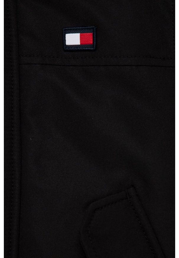 TOMMY HILFIGER - Tommy Hilfiger Kurtka dziecięca kolor czarny. Okazja: na co dzień. Kolor: czarny. Materiał: futro, puch. Styl: casual