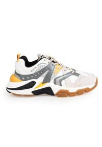 Geox Sneakersy "T01 A" | T94BTA 01422 | T01 A | Kobieta | Biały, Żółty. Kolor: wielokolorowy, biały, żółty. Materiał: skóra, materiał