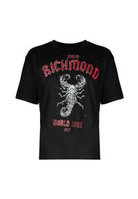 John Richmond T-Shirt "Ebrumi". Okazja: na co dzień. Materiał: bawełna. Długość rękawa: krótki rękaw. Długość: krótkie. Wzór: nadruk. Styl: casual #1