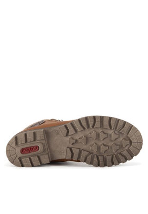 Rieker Trzewiki 785F8-22 Brązowy. Kolor: brązowy. Materiał: materiał