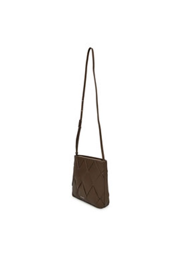 Calvin Klein Torebka Ck Woven Square Crossbody K60K612991 Brązowy. Kolor: brązowy. Materiał: skórzane
