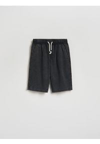Reserved - Bawełniane szorty bermudy - czarny. Kolor: czarny. Materiał: bawełna