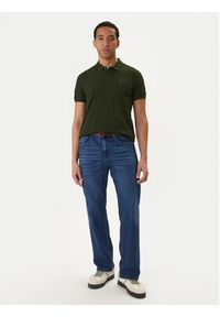 Tommy Jeans Polo DM0DM20676 Zielony Slim Fit. Typ kołnierza: polo. Kolor: zielony. Materiał: bawełna #4