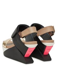 United Nude Sandały Delta Wedge Sandal 1041389316 Czarny. Kolor: czarny. Materiał: skóra