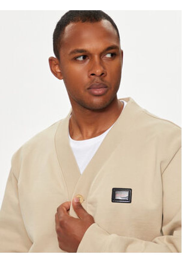 Hugo Kardigan Dacardigo 50516705 Beżowy Relaxed Fit. Kolor: beżowy. Materiał: bawełna