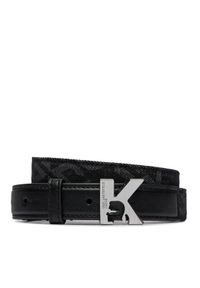 Karl Lagerfeld Jeans Pasek Damski K Logo Aop Denim Belt 236J3104 Czarny. Kolor: czarny. Materiał: materiał, denim