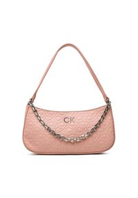 Calvin Klein Torebka Re-Lock Shoulder Bag Emb Mono K60K610204 Różowy. Kolor: różowy. Materiał: skórzane #1