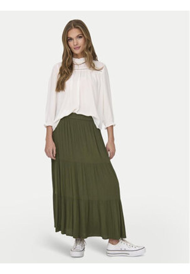 only - ONLY Spódnica maxi Mikka 15324808 Zielony Regular Fit. Kolor: zielony. Materiał: wiskoza