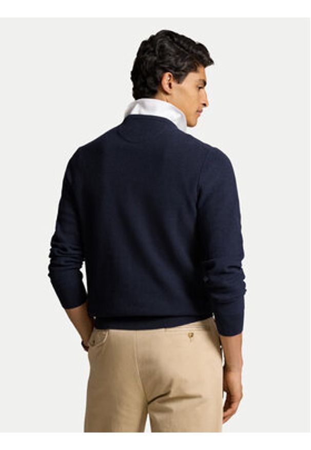Polo Ralph Lauren Sweter 710918163001 Granatowy Regular Fit. Typ kołnierza: polo. Kolor: niebieski. Materiał: bawełna