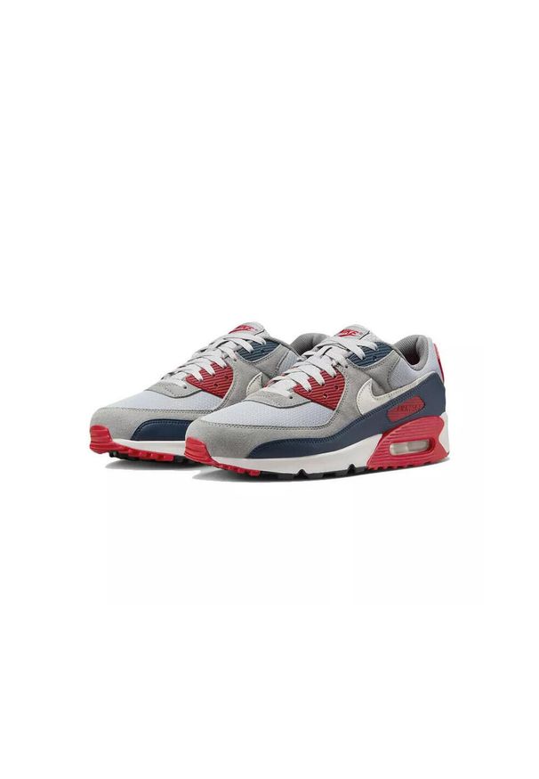 Buty do chodzenia męskie Nike Air Max 90. Kolor: czerwony. Materiał: materiał, syntetyk. Szerokość cholewki: normalna. Model: Nike Air Max 90, Nike Air Max. Sport: turystyka piesza