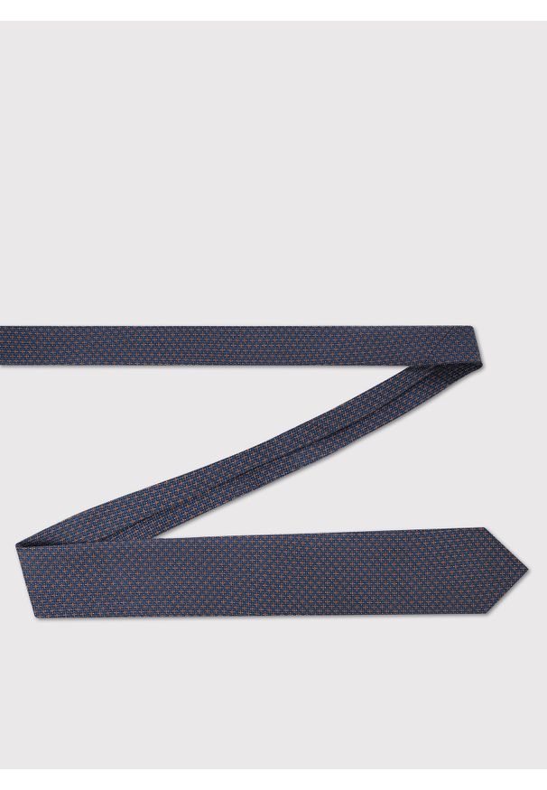 Pako Lorente - PAKO LORENTE - Jedwabny granatowy krawat mikrowzór. Kolor: niebieski. Materiał: jedwab. Styl: młodzieżowy