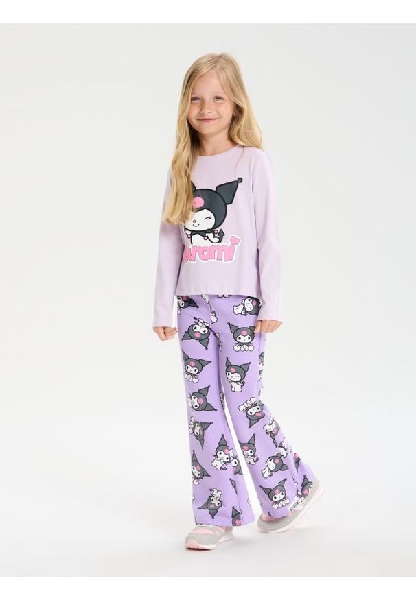 Sinsay - Spodnie flare Kuromi - niebieski. Kolor: niebieski