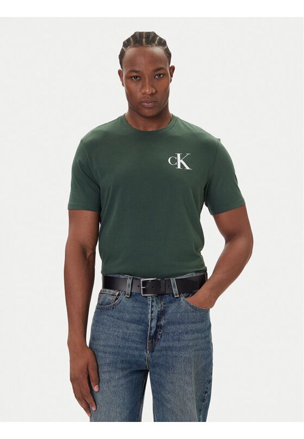 Calvin Klein Jeans T-Shirt 30s Chest Logo LV04RD865G Zielony Regular Fit. Kolor: zielony. Materiał: bawełna