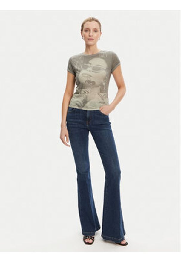 Guess T-Shirt W5YI36 KBYH0 Zielony Regular Fit. Kolor: zielony. Materiał: bawełna, syntetyk