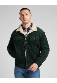 Lee - LEE SHERPA JACKET MĘSKA KURTKA SZTRUKSOWA SZTRUKS KELP L87AQEIN 112321556. Materiał: sztruks