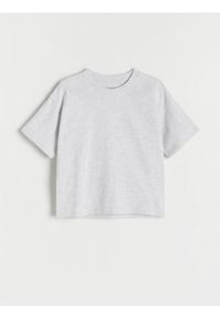 Reserved - Bawełniany t-shirt - jasnoszary. Kolor: szary. Materiał: bawełna
