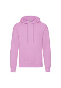 FRUIT OF THE LOOM - Męska Klasyczna Bluza Z Kapturem. Typ kołnierza: kaptur. Kolor: różowy