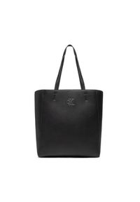 Calvin Klein Jeans Torebka Minimal Monogram Shopper32 K60K609292 Czarny. Kolor: czarny. Materiał: skórzane #1
