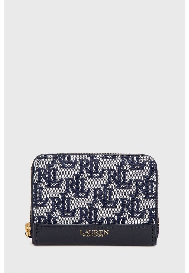 Lauren Ralph Lauren portfel damski kolor granatowy. Kolor: niebieski. Materiał: materiał
