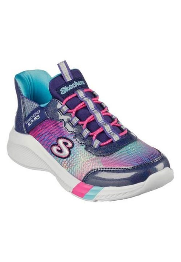 skechers - Buty do chodzenia dla dzieci Skechers Slipins Dreamy Lites Colorful Prism. Zapięcie: sznurówki. Kolor: niebieski, wielokolorowy. Materiał: syntetyk, materiał. Szerokość cholewki: normalna. Sport: turystyka piesza