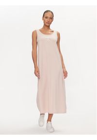 Calvin Klein Jeans Sukienka letnia Monologo J20J223702 Różowy Loose Fit. Kolor: różowy. Materiał: bawełna. Sezon: lato #3