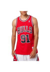 Koszulka do koszykówki Mitchell & Ness Chicago Bulls NBA Bulls Dennis Rodman. Kolor: czerwony. Sport: koszykówka