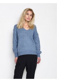 Kaffe Sweter Sarla 10506829 Niebieski Loose Fit. Kolor: niebieski. Materiał: syntetyk #1