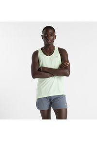 Koszulka męska New Balance MT41250MEW – miętowa. Kolor: miętowy. Materiał: poliester. Sezon: lato. Sport: fitness